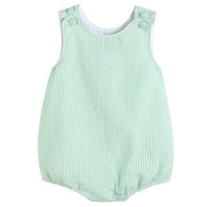Lil Cactus Classic Green Seersucker Baby and Toddler Bubble Romper